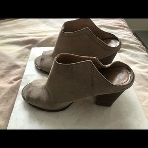Suede heeled mules